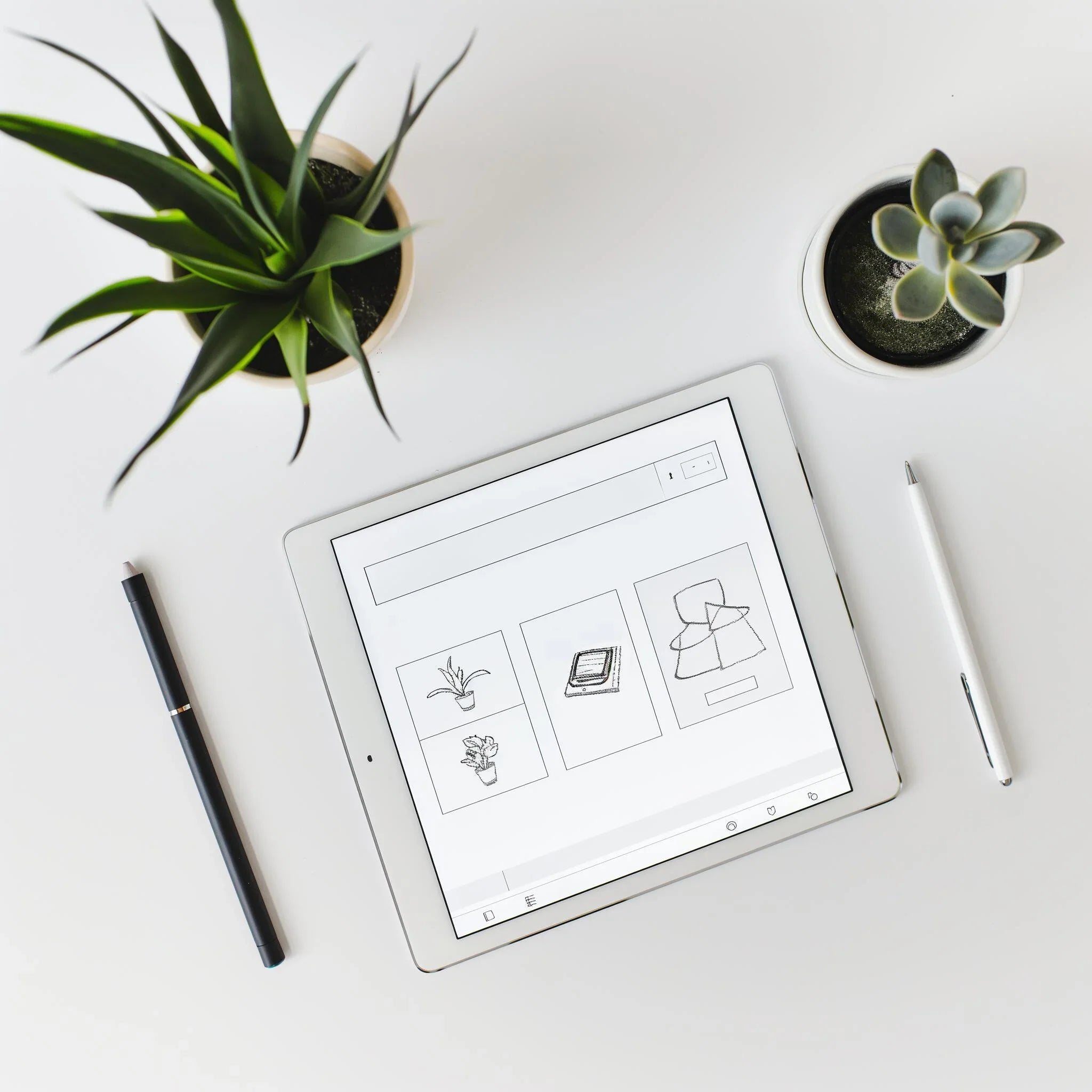 Tablet displaying design sketches of FICO Customising in SIMG, SPRO SAP FI